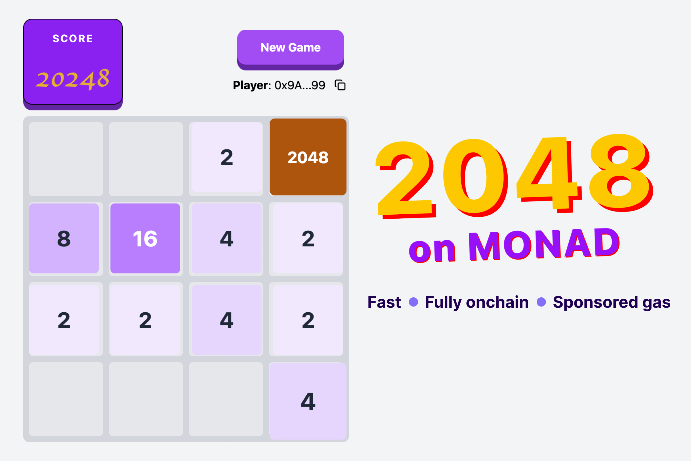 Play 2048 on Monad - Farcaster Mini Apps